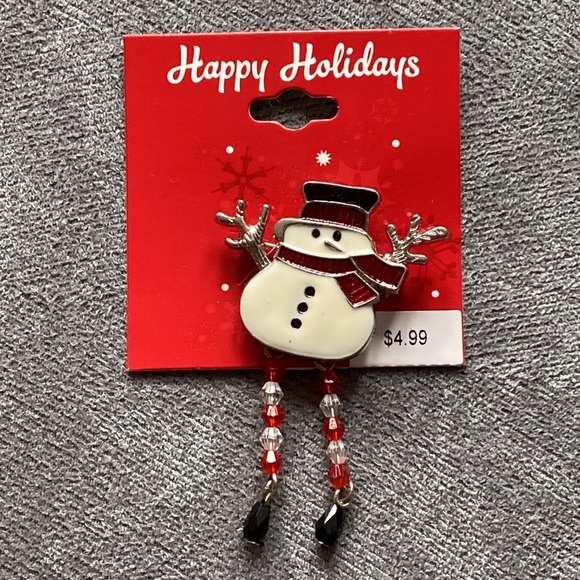Christmas Reindeer & Snowman Pin  NWT - Picture 7 of 8